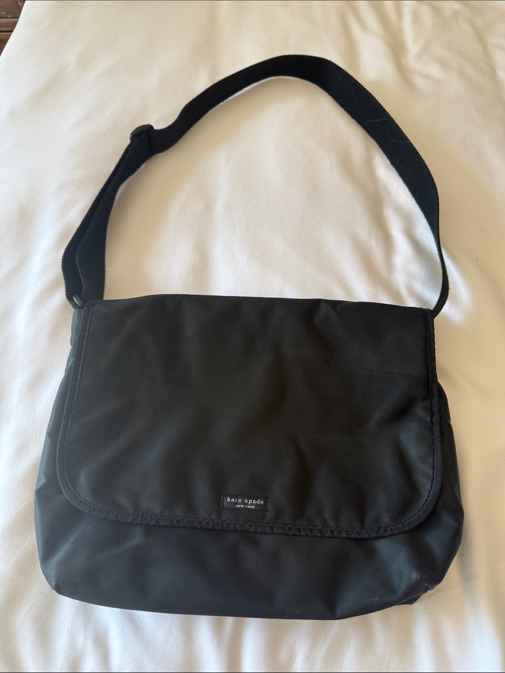 kate spade Black Nylon Messenger Bag with Adjustable Strap